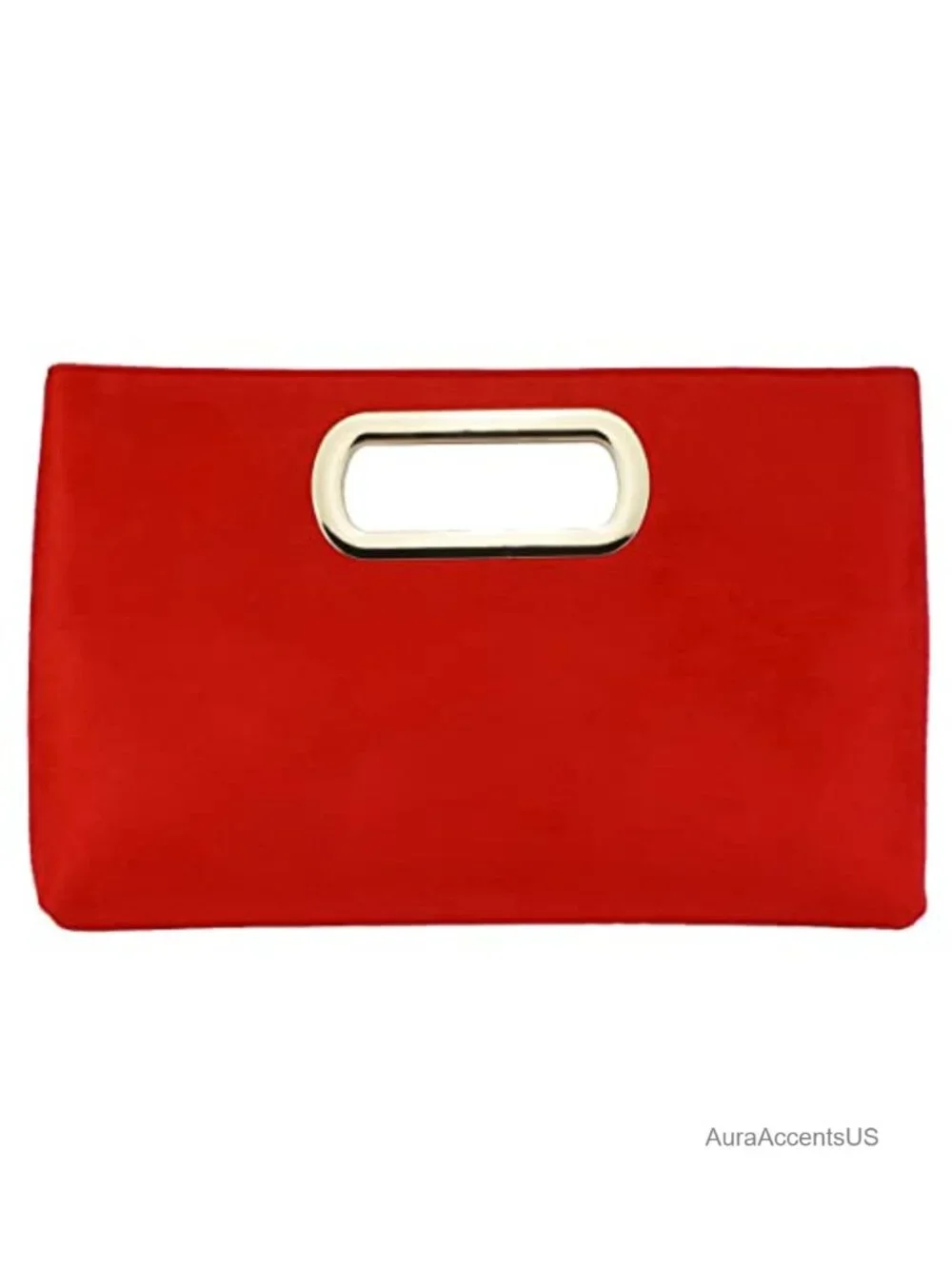 Faux Suede Top Handle Clutch with Detachable Chain Strap